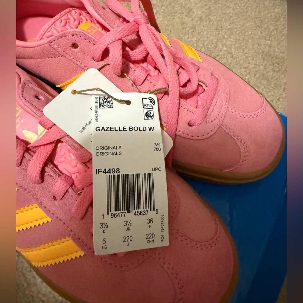 Adidas Gazelle Bold W Pink with Yellow Accents - Picture 5 of 8
